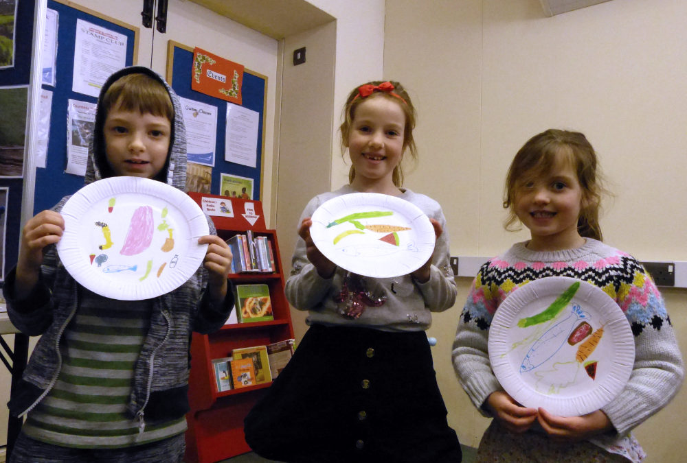Children with What's On Your Plate Drawings
