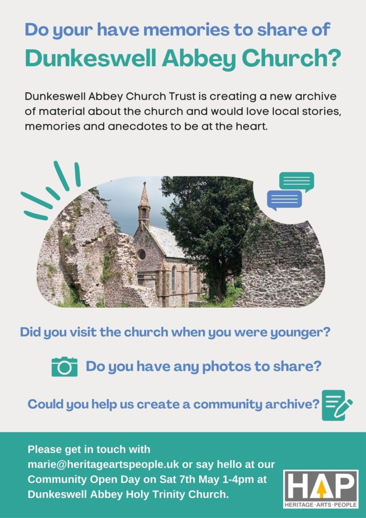 Poster of Community Memory Sharing on Dunkeswell Abbey Church